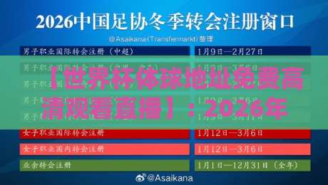 【世界杯体球地址免费高清观看直播】: 2026年观赛指南与实用技巧